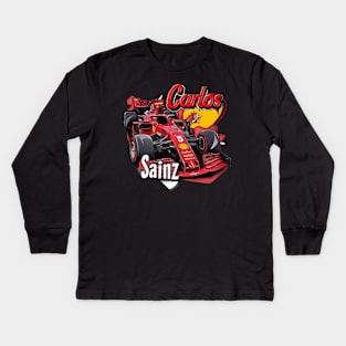 Carlos Sainz, ferrari, formula 1, F1 Kids Long Sleeve T-Shirt